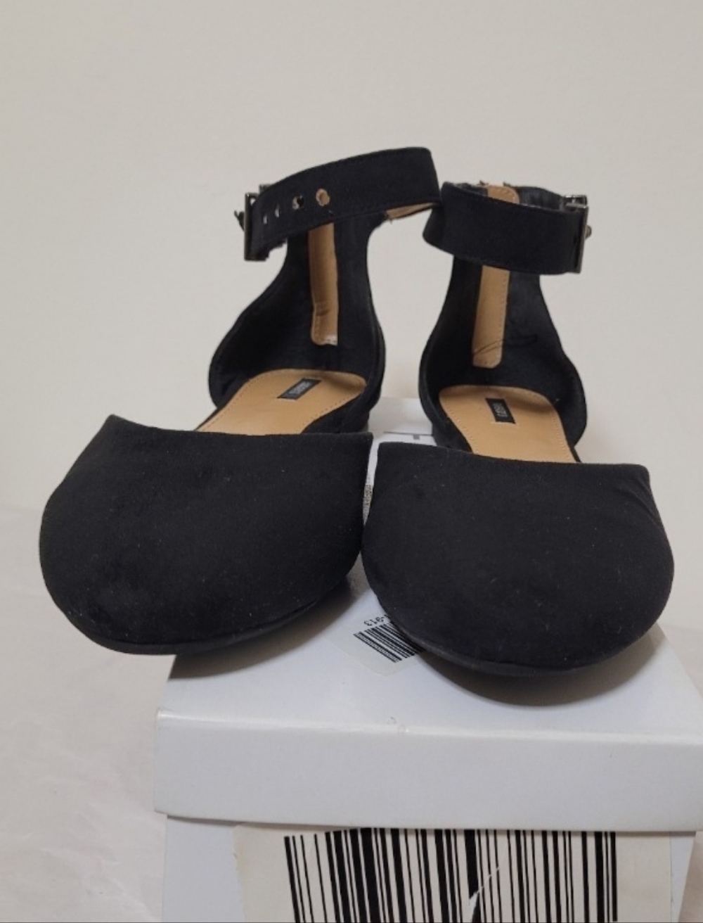 Forever 21 Black Suede-Look Ankle-Strap Sandals
